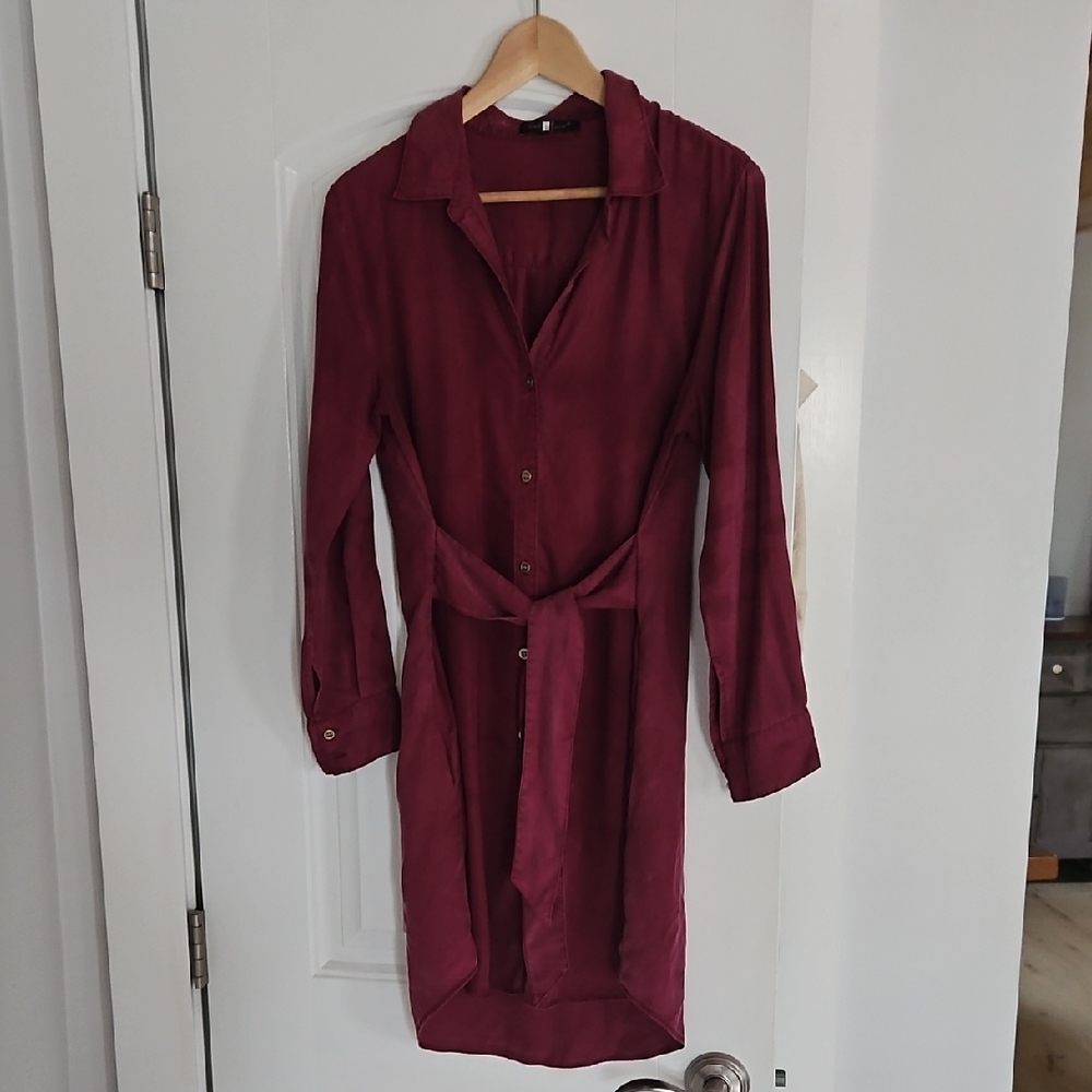 Velvet Heart Red Long Sleeve Shirt Dress